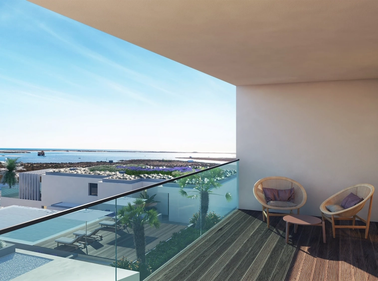 Premium Beachfront Residence in Fuseta featuring panoramic Ria Formosa views and direct beach access